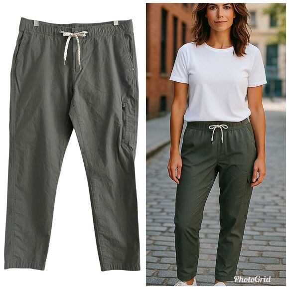 Vuori Pants - VUORI The Rise Shine Ripstop Straight Leg Pants L Army Organic Cotton Outdoor